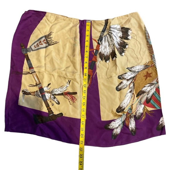 Ralph Lauren Indian Polo Country silk Wrap Skirt Southwestern Tribal Aztec Sz:8 - Picture 4 of 7
